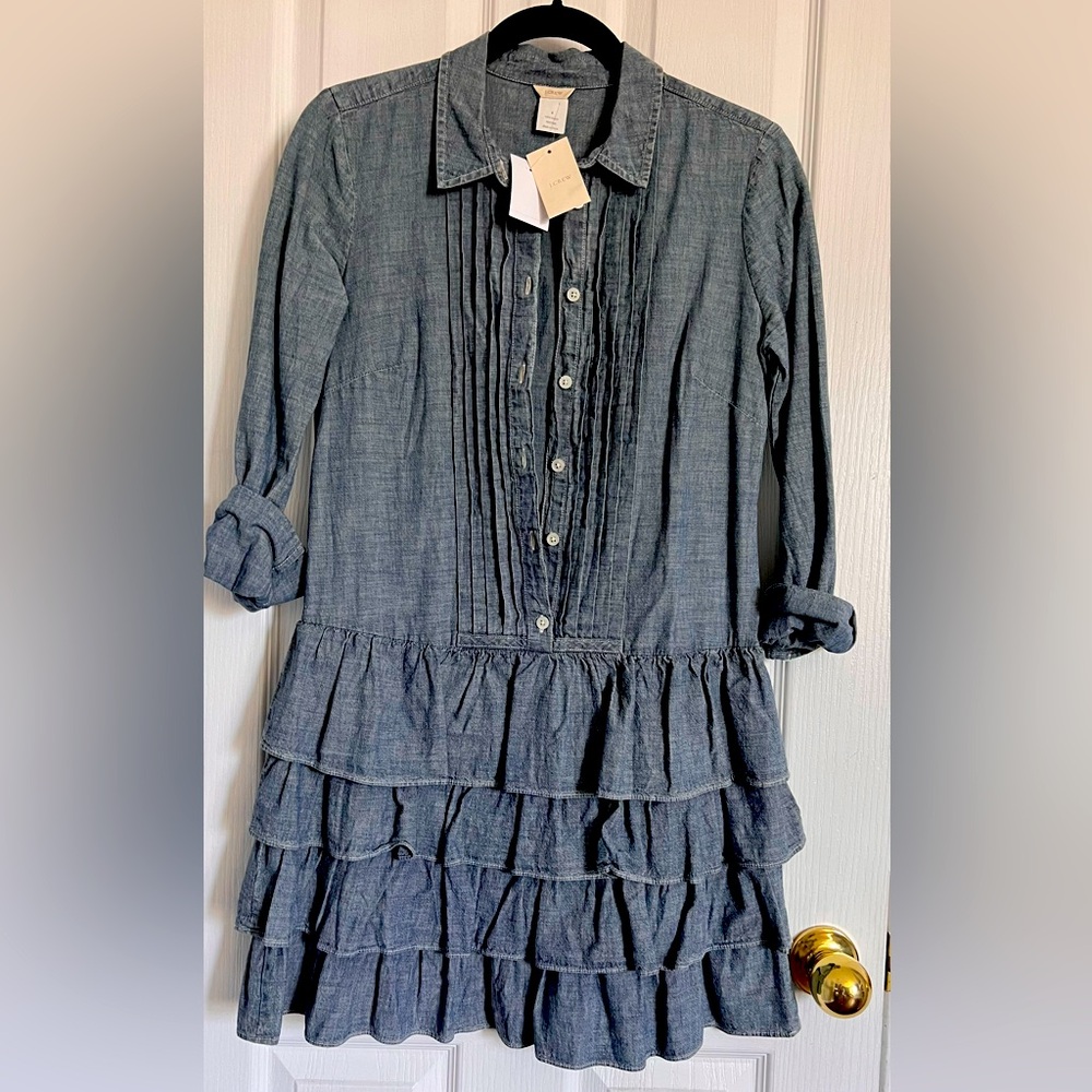 J Crew ls denim dress size 0 NWT